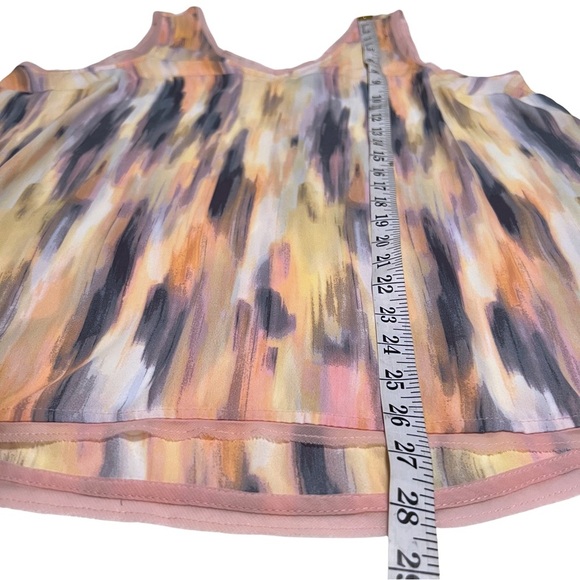 Torrid NEW Georgette Raw Edge Tank Stripe White Purple Pink Yellow 00 Med Lg 10 - Picture 8 of 12